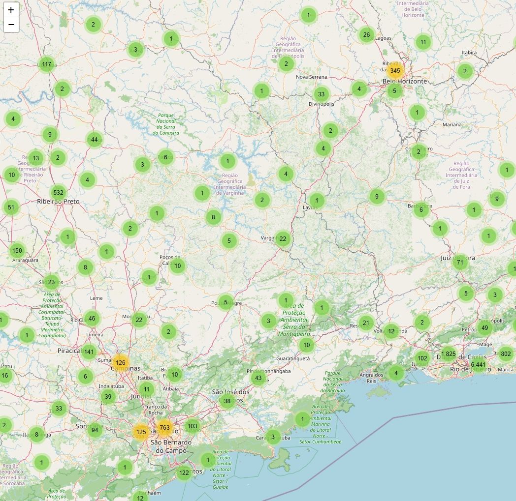 Exploração de imóveis no mapa